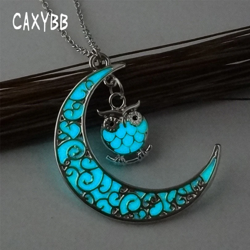 Модное женское ожерелье Caxybb с подвеской в виде совы и Луны яркое ожерелье|fashion