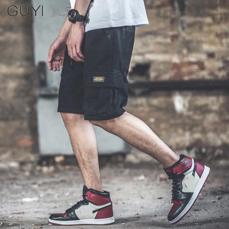 Шорты карго GUYI мужские однотонные модные повседневные спортивные штаны