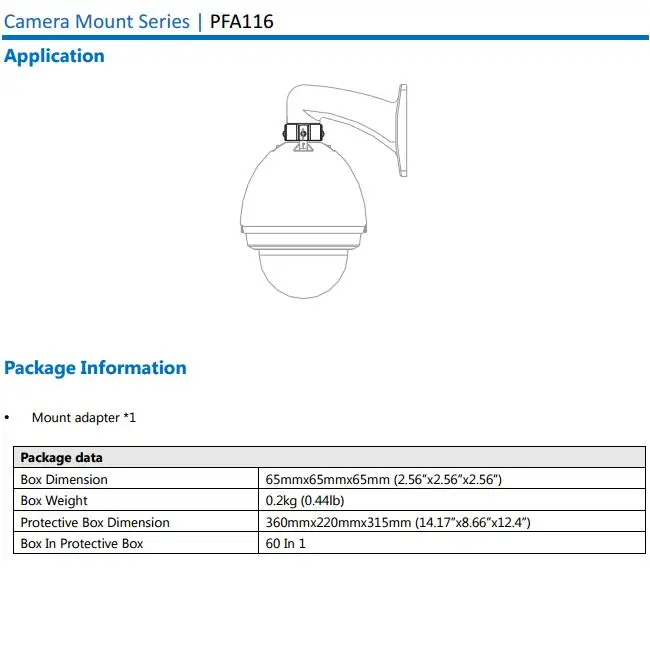 

Mount Adapter Without Logo CCTV Accessories PFA116