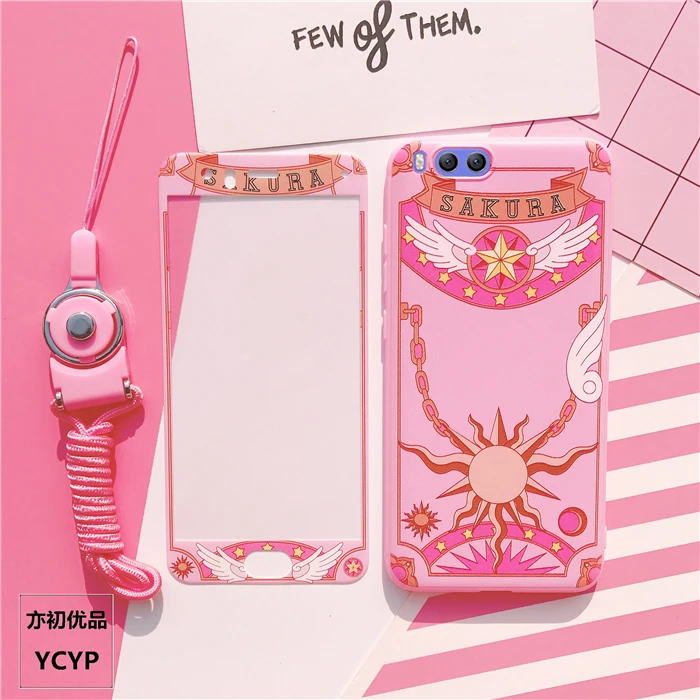 Для спортивной камеры Xiao mi 8 Cardcaptor Sakura Чехол+ пленка для экрана из закаленного стекла, с рисунками из мультфильмов чехол для спортивной камеры Xiao mi 6/6X/mi 5X/5S/5splus чехол