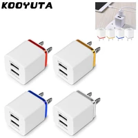 kooyuta 2 usb mobile phone charger 5v2 1a1a eu us plug wall power adapter for ipad iphone samsung htc cellphone