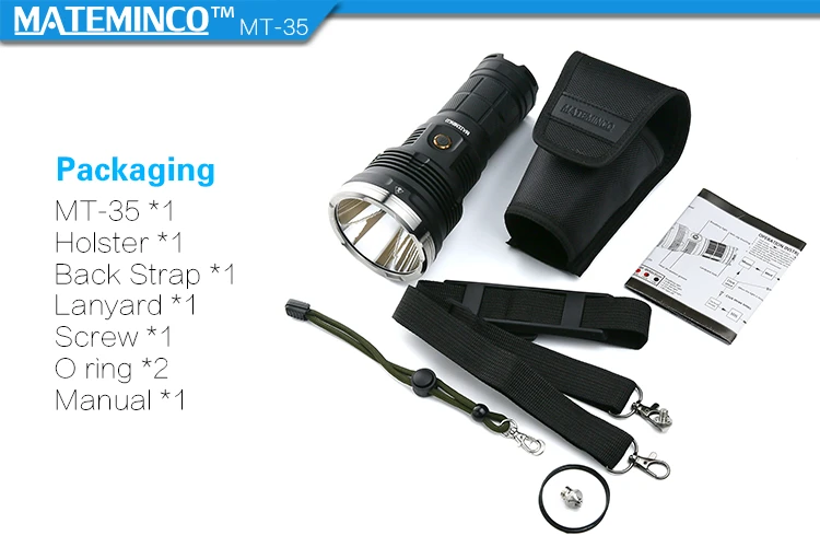 Ручной фонарик MATEMINCO MT35 CREE XHP35 HI max 2700 люмен 7 режимов расстояние луча SMO 1587 м + 4*3500