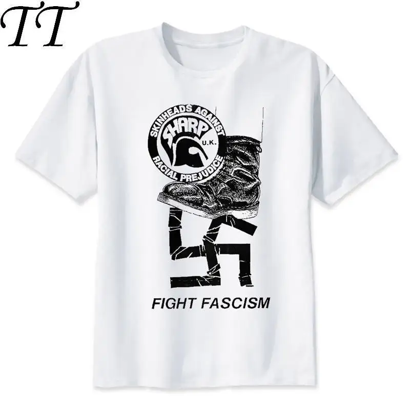 Мужская футболка с принтом skinhead летняя белого цвета M8059|Мужские футболки| |