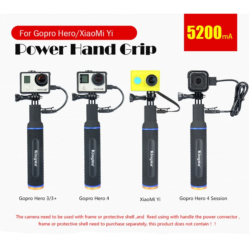 Мощность банк рукоятка Батарея для экшн Камеры GoPro Hero 9 8 7 6 5 4 3 + Session yi SJCAM Экшн