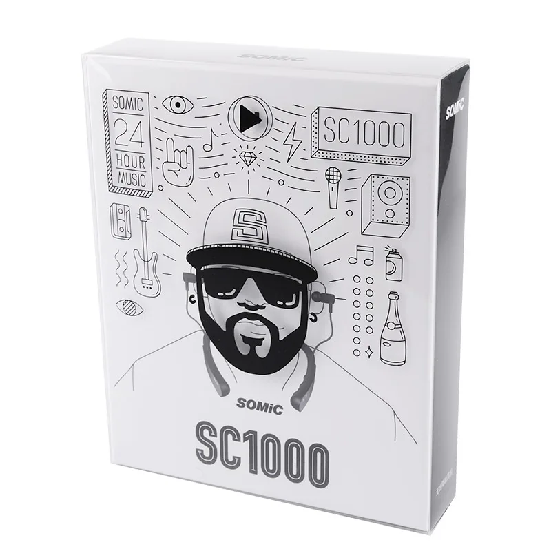 Somic SC1000 спортивные Bluetooth наушники с активным шумоподавлением шейным ремешком беспроводные наушники гарнитура для телефонов и музыки