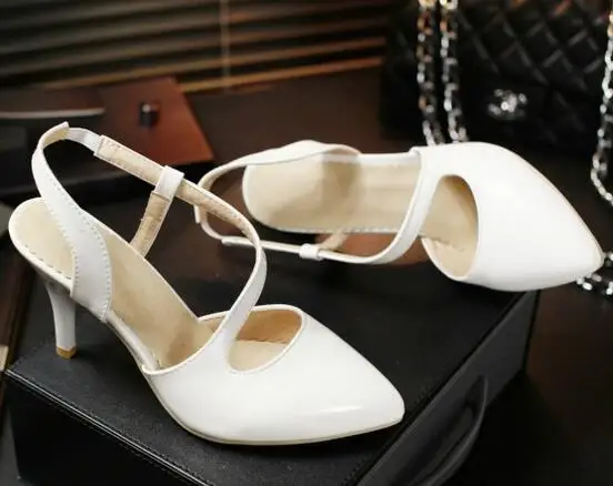 2017 платье острым носом насосы большой размер 32 43 летние женские сандалии