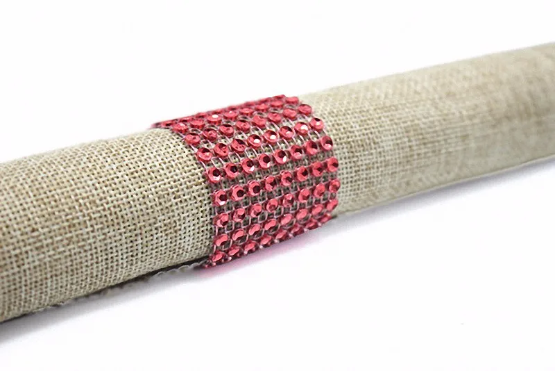 20 штук свадебные украшения DIY Bling Рождество Red Bulk Кольца для салфеток День рождения принадлежности Bling ленты круги со стразами