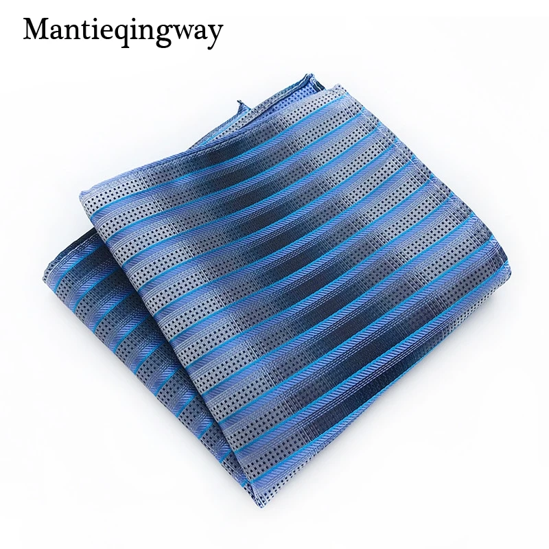 Mantieqingway полиэфир платок Карманный квадратный для мужчин полосатый плед