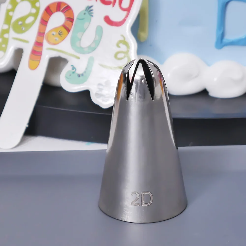 

#2D Large Size Icing Piping Nozzle Cake Cream Decoration Head Bakery Pastry Tips Stainless Steel Cake Decorating Tool