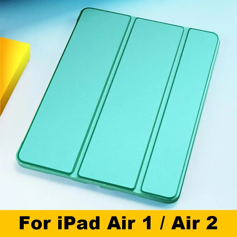 For Air 1 2 Green Чехол для нового iPad Air 3 10,5 дюйма, Умный Магнитный чехол из искусственной кожи, мягкий силиконовый чехол-подставка из ТПУ для iPad Air 1 Air 2 Funda - Цвет: For Air 1 2 Green