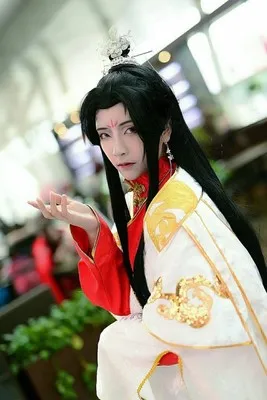 Костюм Tian Guan Ci Fu Cos Xie Lian костюмы Yue Shen Платиновый Павлин для косплея полный