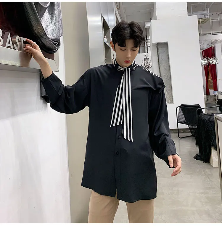 Мужской галстук рубашки с воротником одежда для вечеринки мужская полосатая