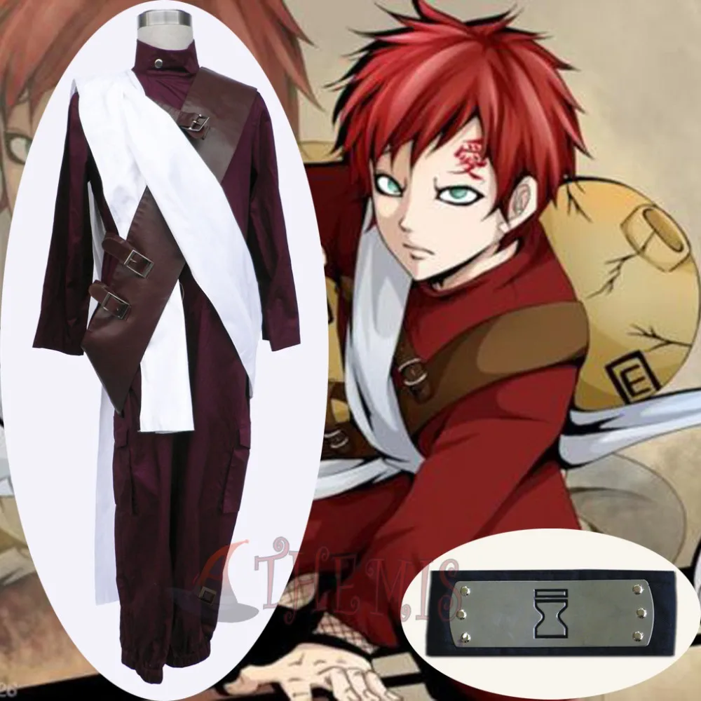 Athemis Гаара косплей костюмы черная повязка на голову в подарок полный комплект с