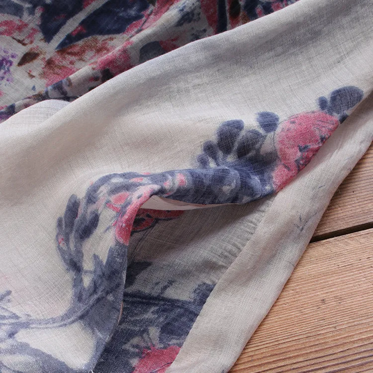 Женское богемное длинное платье SAGACE винтажное льняное с v образным вырезом и