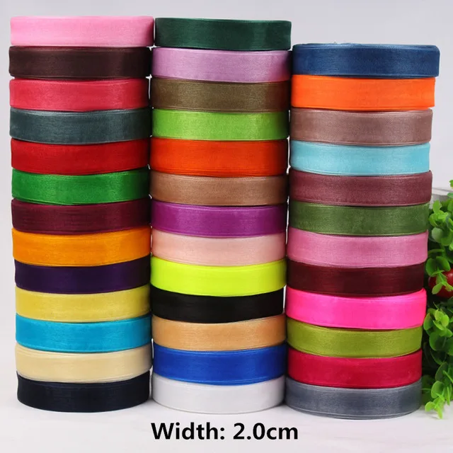 45 м/лот ширина 20 мм шифон шелк органза Полиэфирная Лента Сделай сам Ремесло Декор