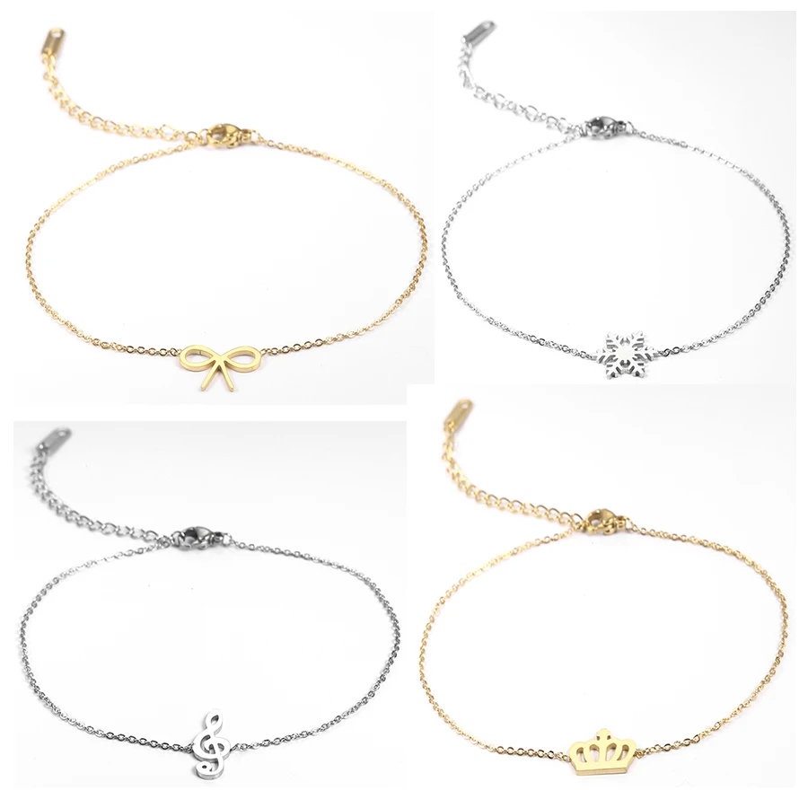 Стильные женские ножные браслеты для мальчиков и девочек нержавеющие стальные