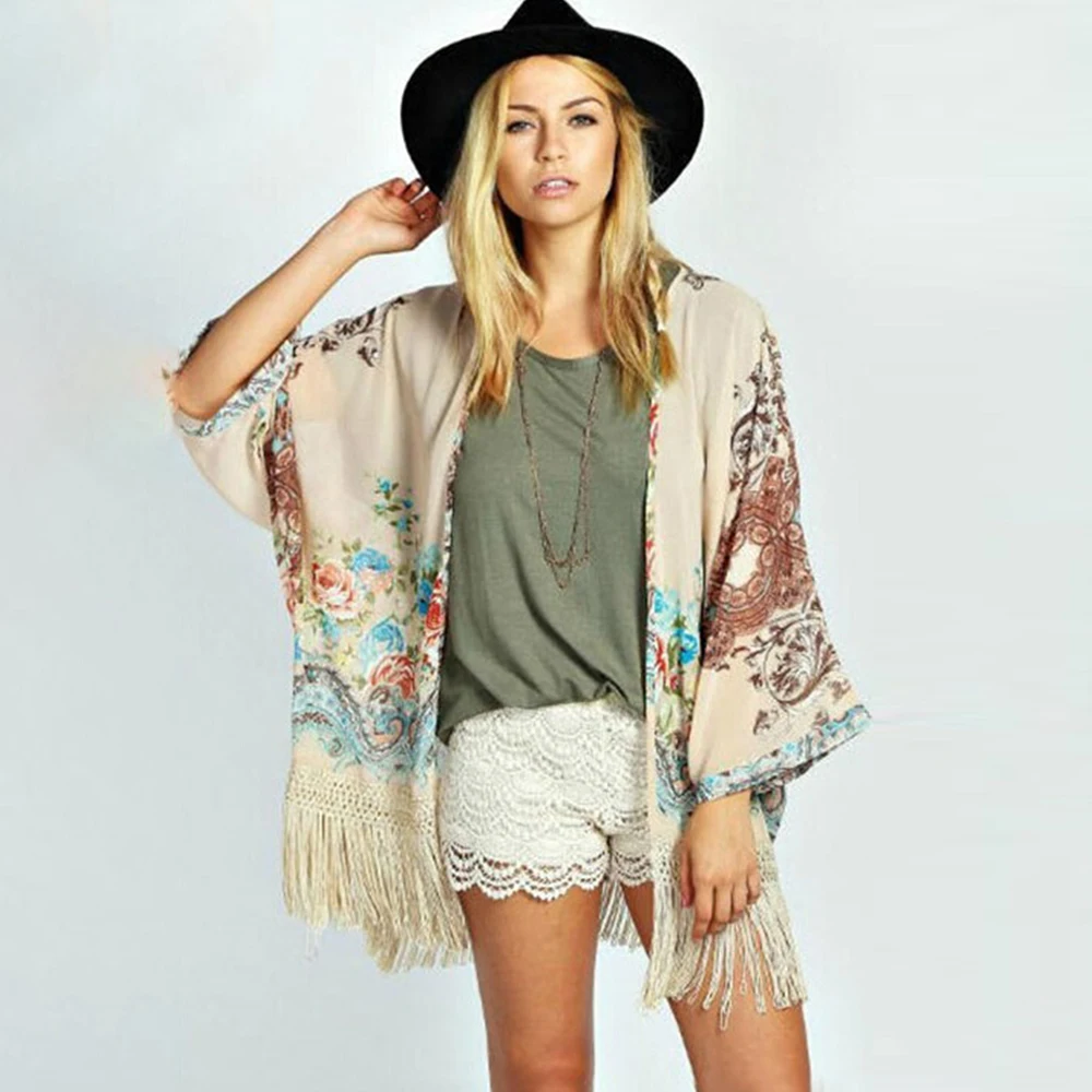 Новинка 2019 женская модная летняя и осенняя шифоновая ткань с принтом растений