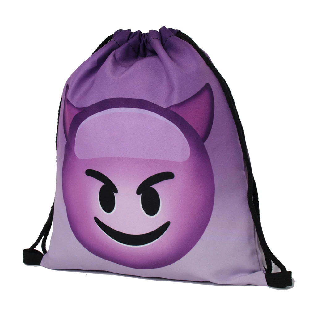Deanfun 3D мешок с кулиской принтом Emoji demon модные школьные рюкзаки для девочек