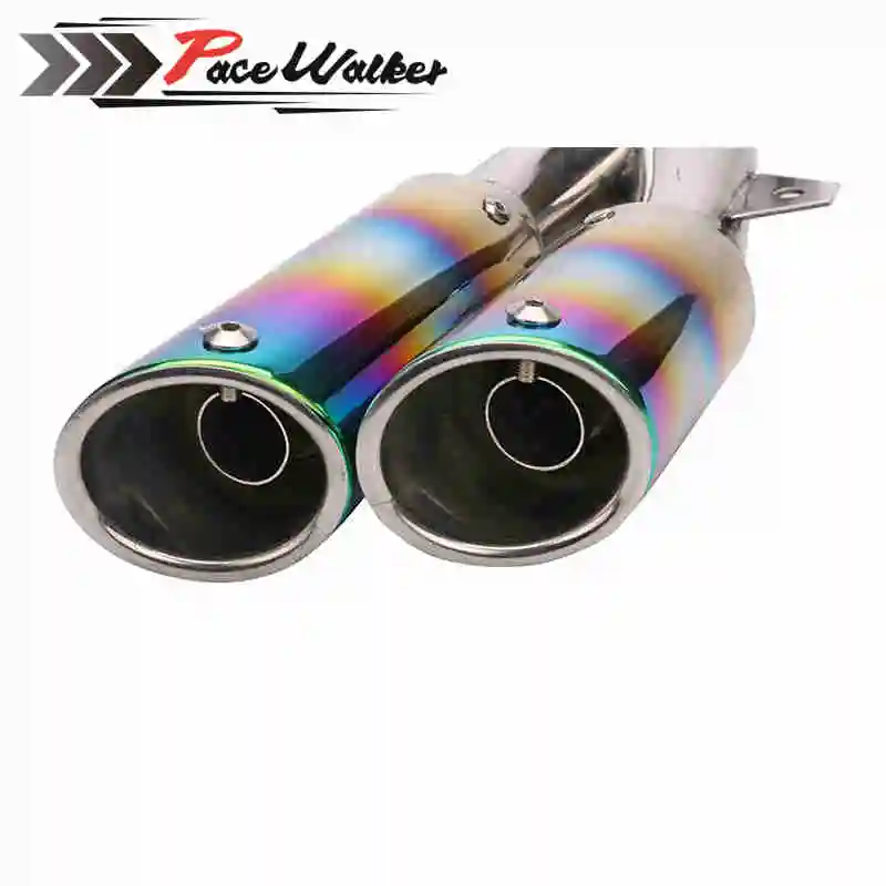 Универсальный двойной Мотоцикл выхлопная труба глушителя слипоны для