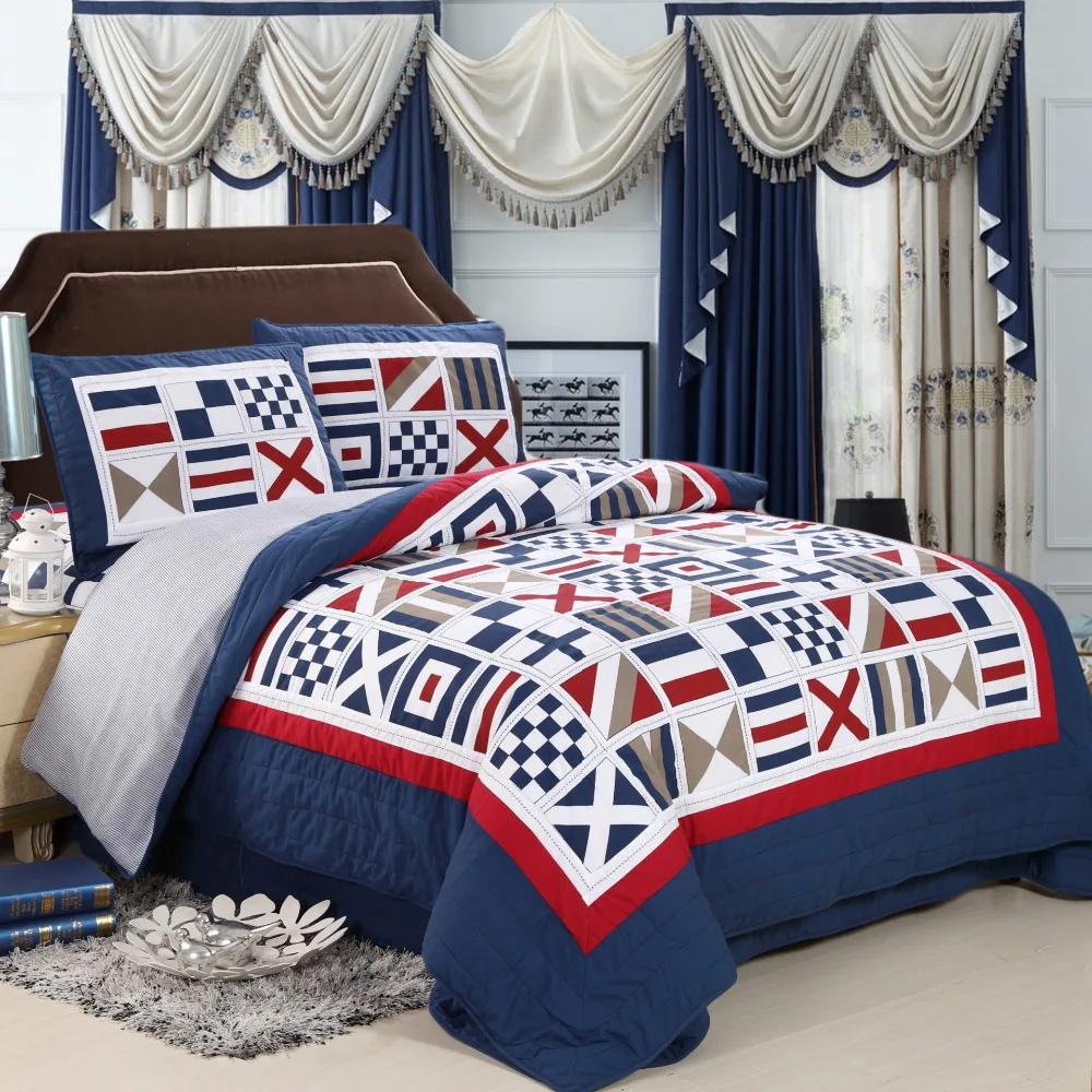 3 шт./4 шт. хлопковое стеганое покрывало на кровать | Дом и сад