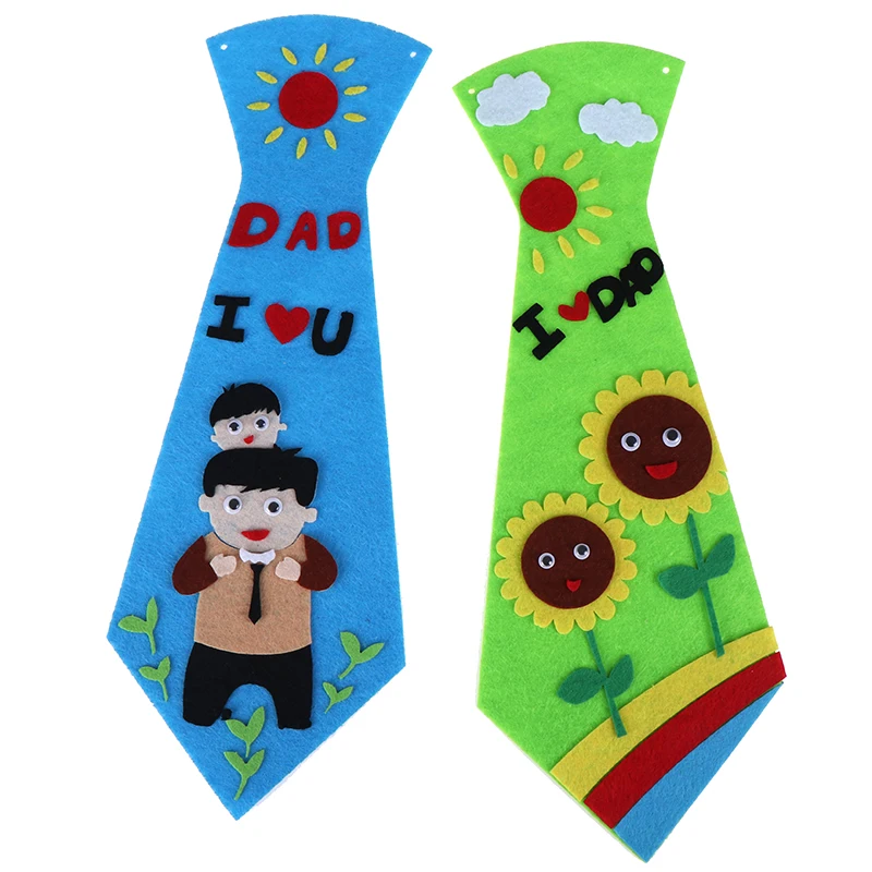 

DIY Ties Kindergarten Children Kids Handmade Educational Toys Fathers Day Gift Material Package Creative Crafts