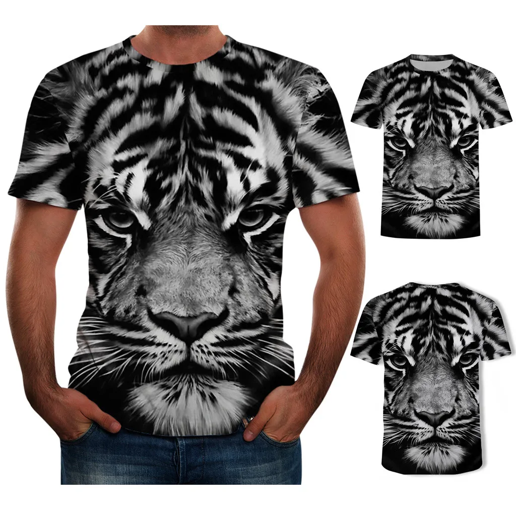 2019 лучшие продажи товаров Летняя мужская мода с круглым вырезом Personalit животный