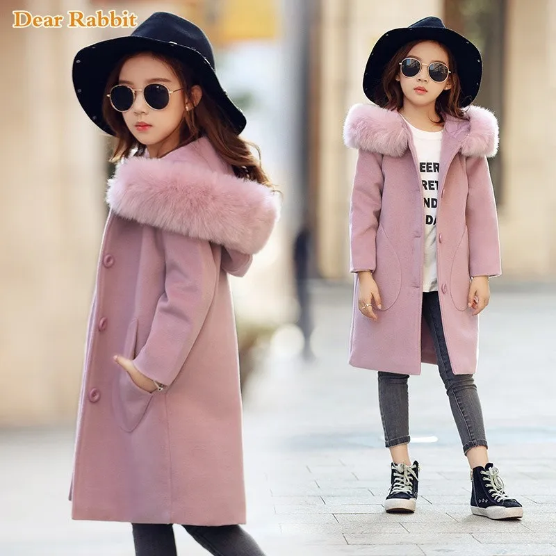 

2022 New Girls Long Sleeve Hoode clothing Windbreaker spring autumn Winter clothes wool Coat Kids jacket Wedding Outwear parka