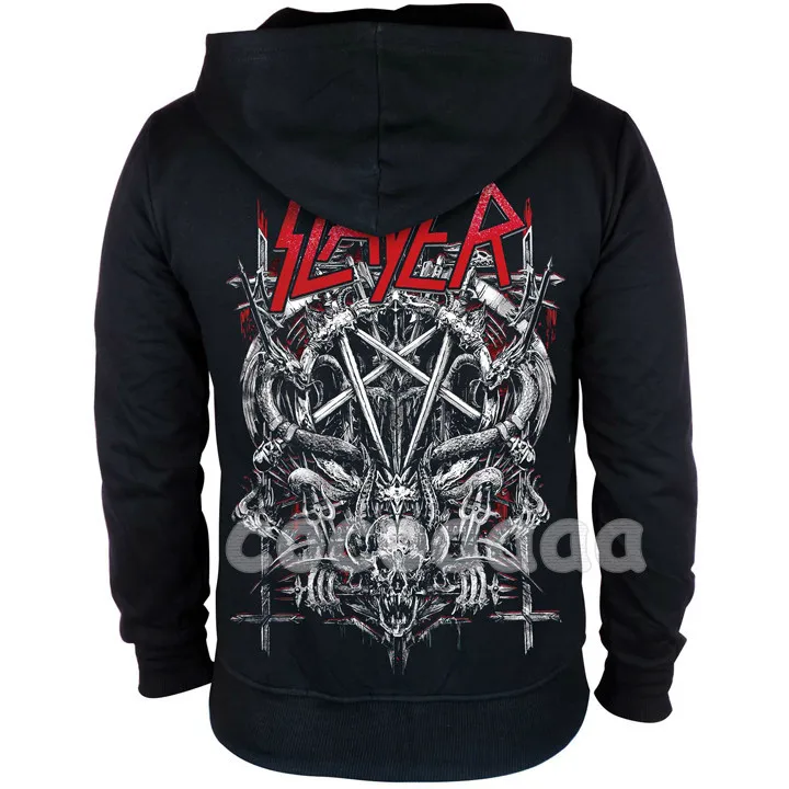 26 дизайнов Slayer, хлопковые мягкие толстовки в стиле рок, куртка в виде ракушки, толстовка на молнии в стиле панк с тяжелым металлом, флисовая верхняя одежда sudadera Skull