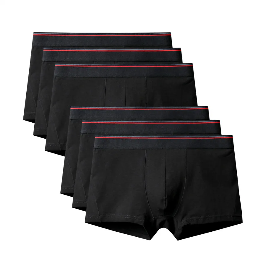 6Pcs A2425 Black 6 шт./лот Лидер продаж мужские шорты-боксеры, сексуальное хлопковое Для мужчин нижнее белье большого размера Для мужчин s нижнее белье, мужские трусы шорты u-образной выпуклостью спереди, 6XL - Цвет: 6Pcs A2425 Black