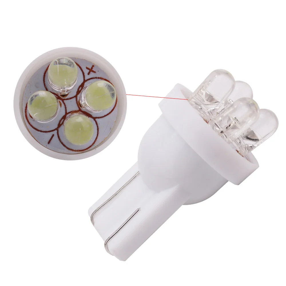 2 шт. Автомобильные светодиодные лампы T10 4 smd светодиода 2835 194 158 168 192 W5W 3020smd супер