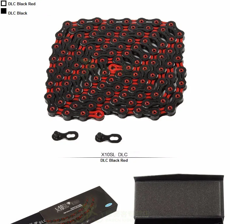 KMC алмаз как покрытие 10 скорость 11 цепь для скоростного велосипеда X10SL X11SL горный