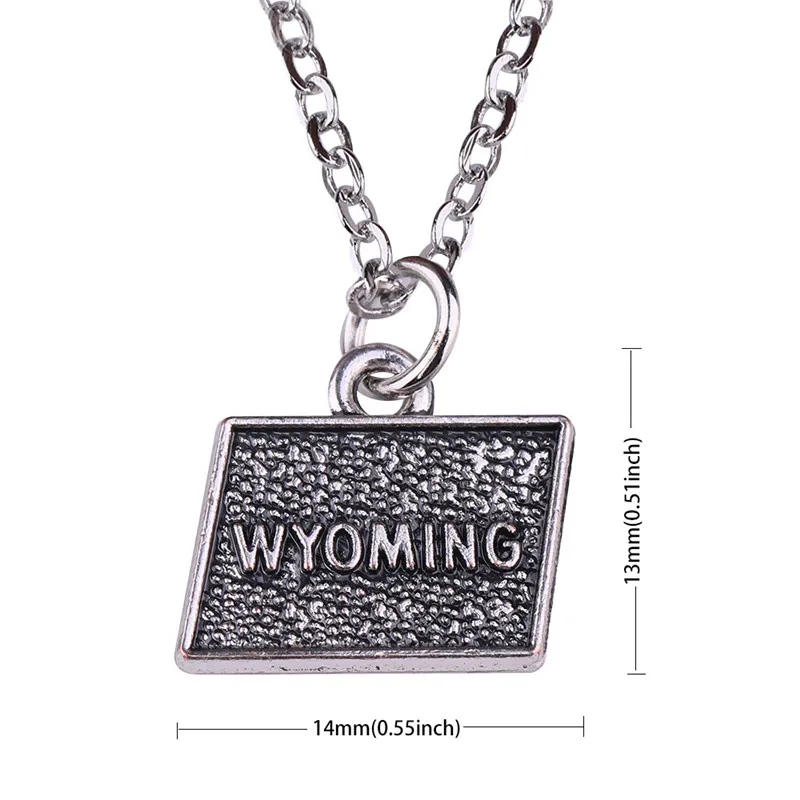 Винтажные Ювелирные изделия Fishhook ожерелья и подвески с картой штата Вайоминг