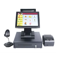 hot selling dual pos system tysso double screen 15 inch sets of retail pos completely pos terminal