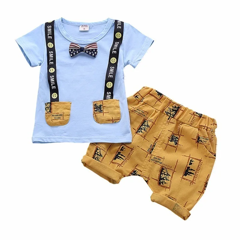 New Summer Children Boy Girl Clothes Fashion Kids Cotton Clothing Suit Toddler Cartoon T Shirt Shorts 2pcs Baby Casual Tracksuit | Детская