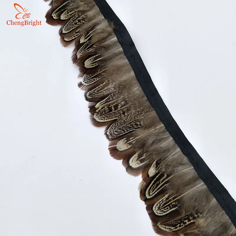 

ChengBright 10Yards Natural Pheasant Feather Trims Wedding Dress Skirt Party Clothing Decoration DIY Feather Ribbon Craft diy