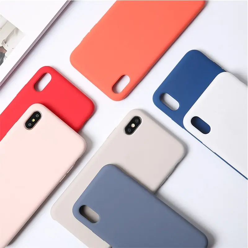 Жидкий Мягкий силиконовый чехол для телефона iPhone Xs Max XR X 6 6s 7 8 Plus Модный