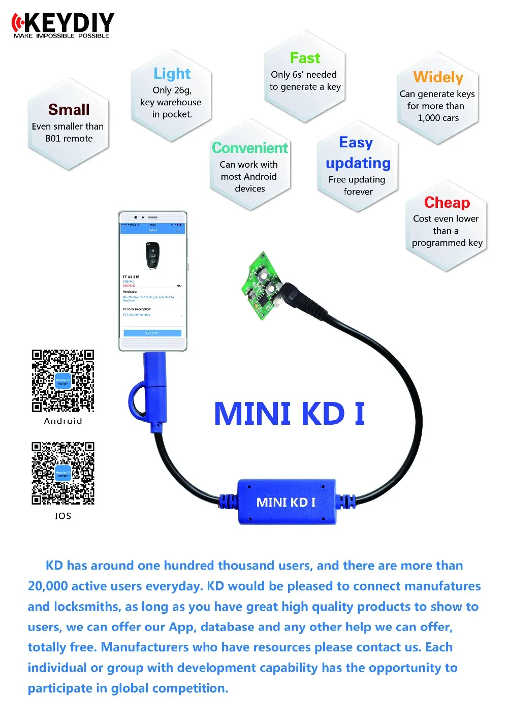 Новейший слесарный инструмент мини kd вместо kd900 Keydiy мобильный ключ удаленный