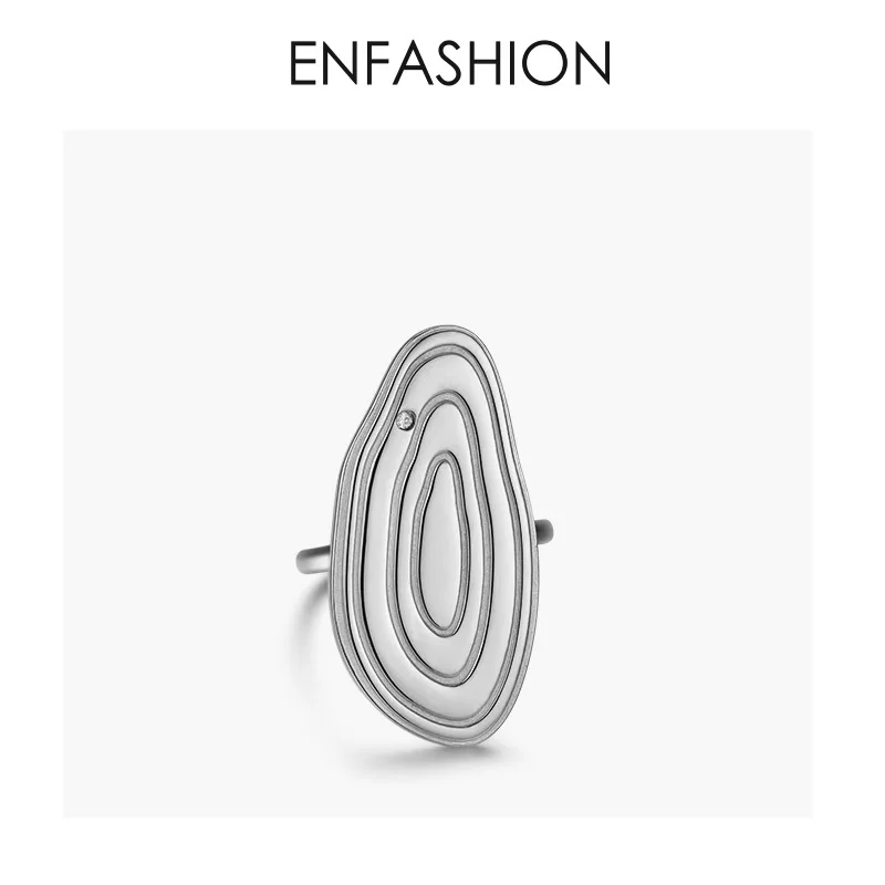 Enfashion кольца для женщин золотого цвета из нержавеющей стали, большое годовое кольцо, регулируемое модное ювелирное изделие Anillos Mujer R184008 - Цвет основного камня: Silver color