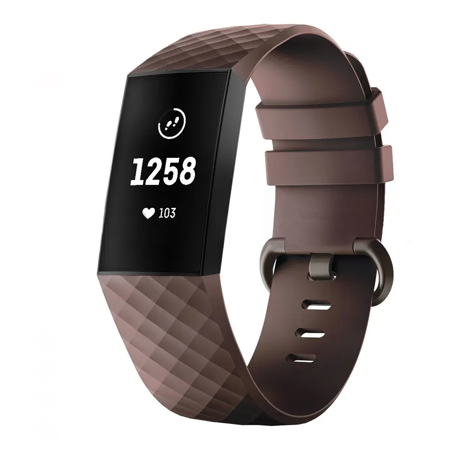Brown Мягкий ТПУ наручный ремешок для Fitbit Charge 3 Новая мода часы ремешок спортивный силиконовый браслет ремешок для Fitbit Charge 3 - Цвет ремешка: Brown