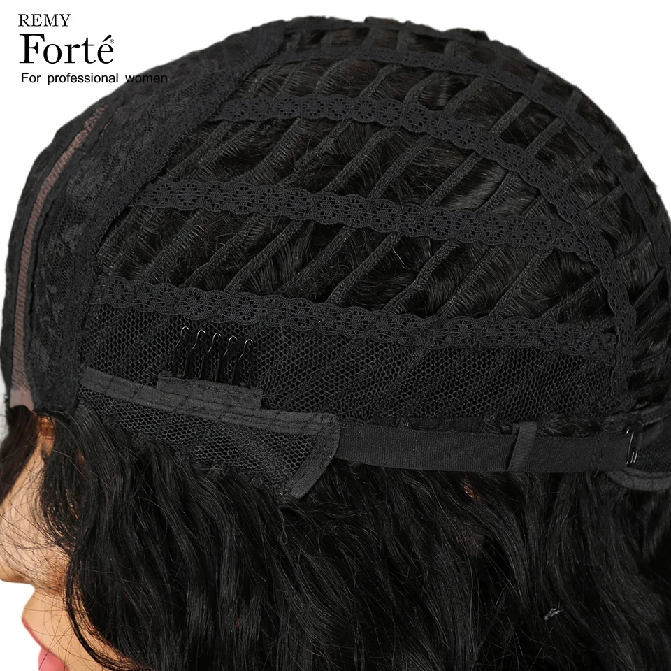 Парики из натуральных волос на шнурках Remy Forte Короткие Волнистые парики