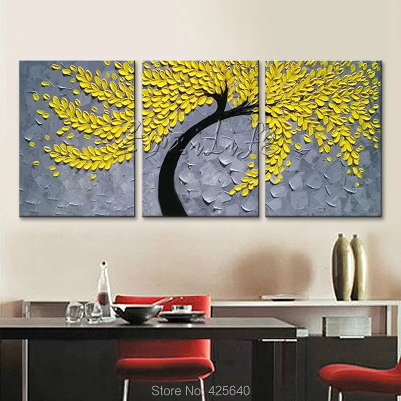 Картина на холсте палитра нож 3D текстура акриловое Дерево картина стену картины