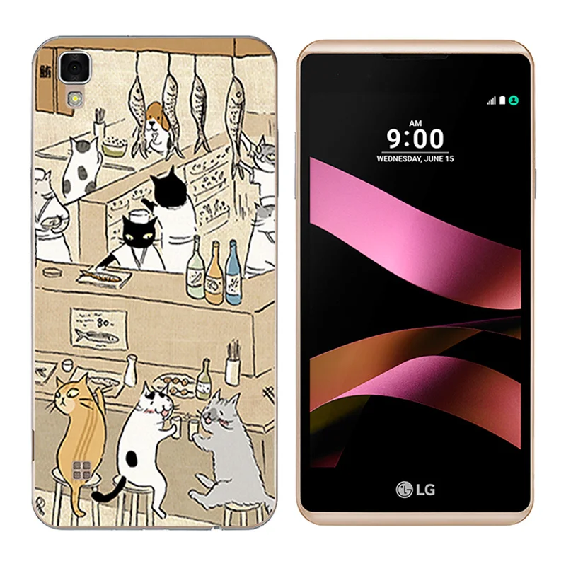 Phone Case for LG X style Back Cover Cat Landscape Printing K200DS TPU Silicone Covers Style Bag |