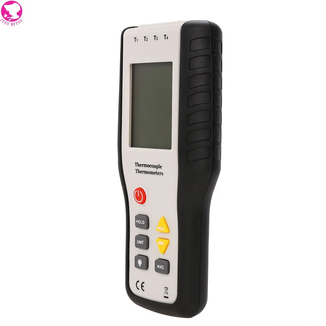 Ручной Цифровой 4 Канала Термометр Высокая Точность Измеритель Температуры K Тип