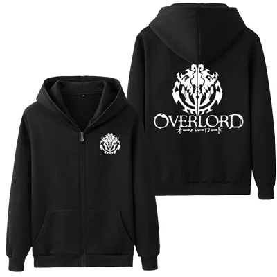 Аниме толстовки на молнии OVERLORD Косплей мужские и женские индивидуальные черные