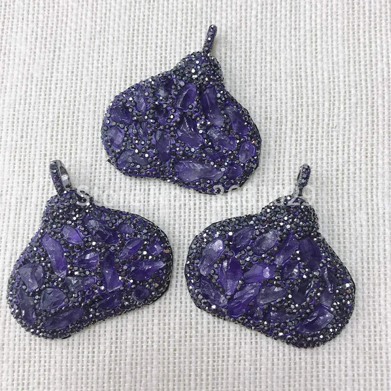 

New purple crystal heart pendant accessories foreign trade female