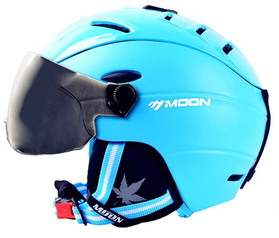 MOON лыжный шлем с очками цельнолитой PC + EPS открытый сноуборд скейтборд розовый|moon