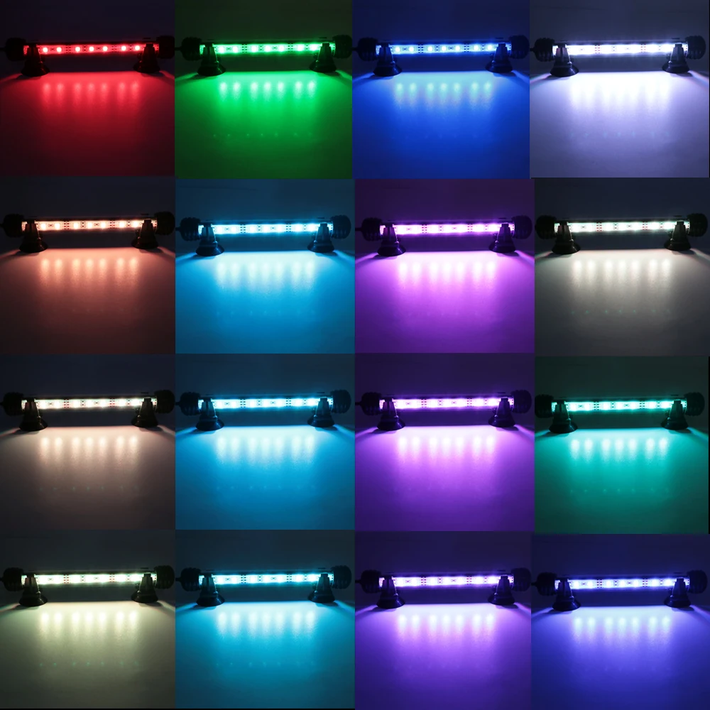 Светодиодный аквариум светильник DC12V 5050 RGB Водонепроницаемый светодиодный аквариумный светильник s Погружной Подводная лампа на прищепке 19 см 29 см 39 см 49 см