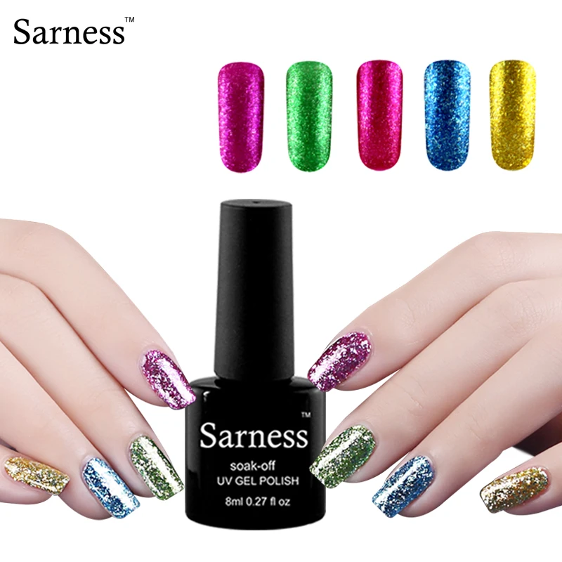 Sarness Platinum гель лак для ногтей супер блеск 8 мл наклейки дизайна алмазные Звездные