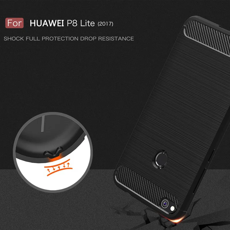 Чехол для телефона Reaoom Huawei P8 Lite 2017 матовая текстура из углеродного волокна задняя