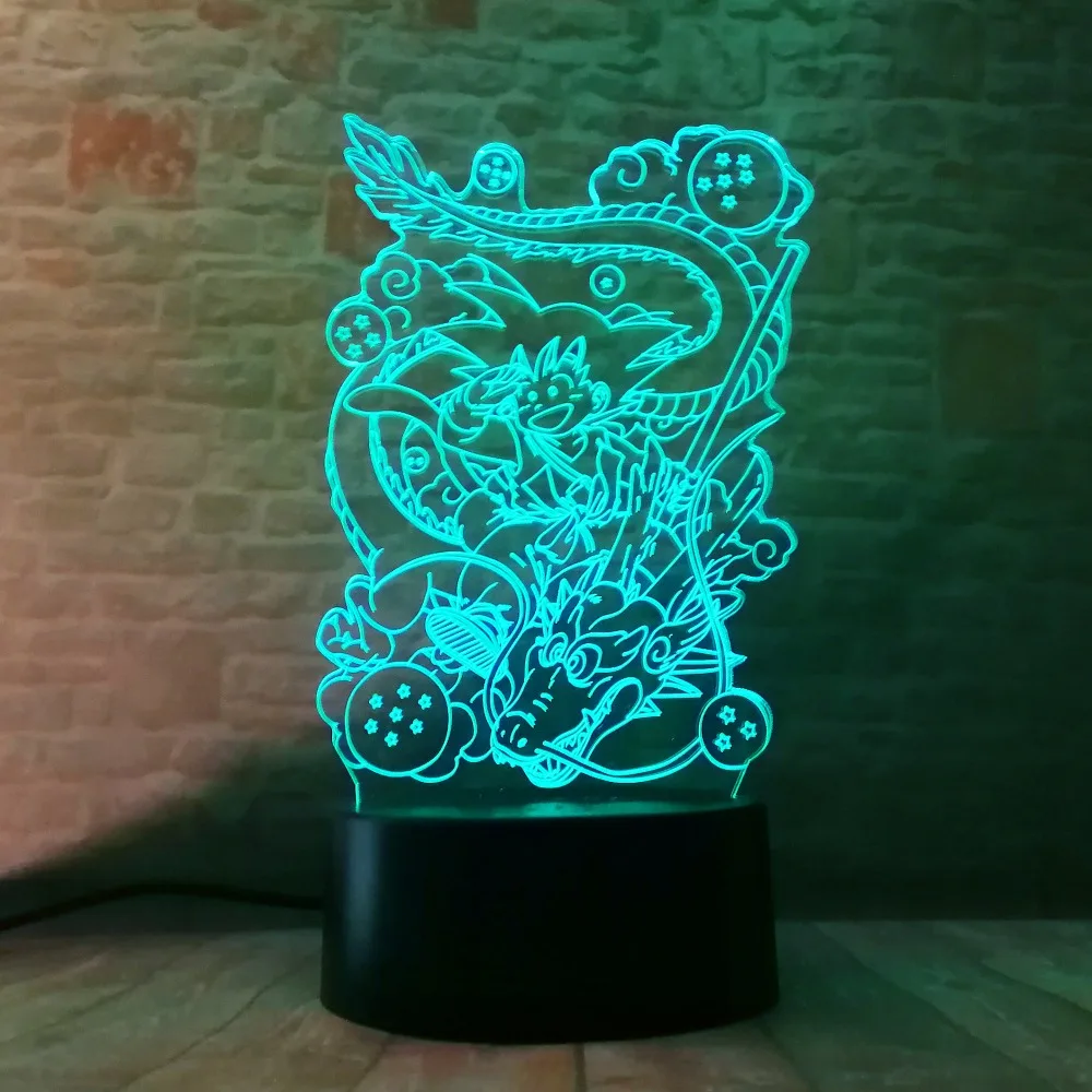 Лидер продаж Настольная 3D лампа Dragon Ball Z Totem Son Goku Супер Саян светодиодный ночник